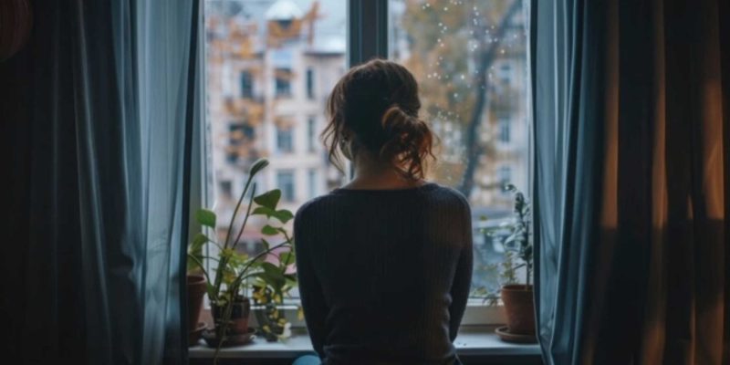 homesickness student looking out of window focusing on their mental health